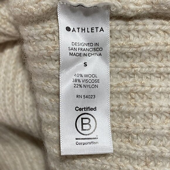 Athleta Sierra Wool Blend Ivory Sweater Women’s Size Small - Picture 7 of 7
